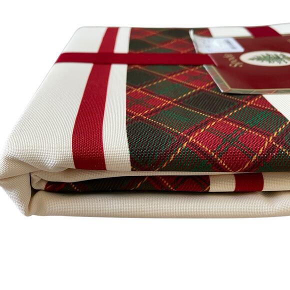 Spode Christmas Tree Tartan Holiday Tablecloth 60x120 Oblong New - Picture 5 of 14